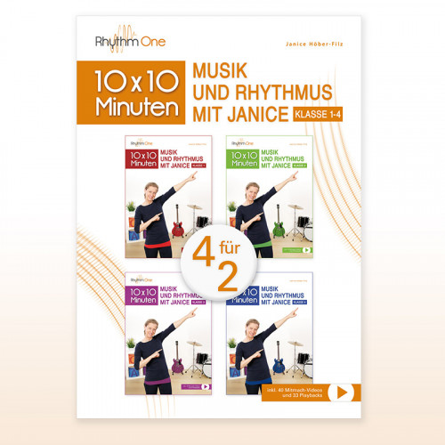 10x10 Minuten Musik und Rhythmus mit Janice für die Klassen 1–4 (4 für 2)