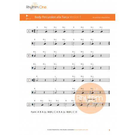 Body Percussion Alla Turca (Richard Filz) Deutsche Version
