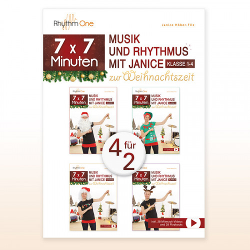 7x7 Minuten Musik und Rhythmus mit Janice zur Weihnachtszeit für die Klassen 1–4 (4 für 2)