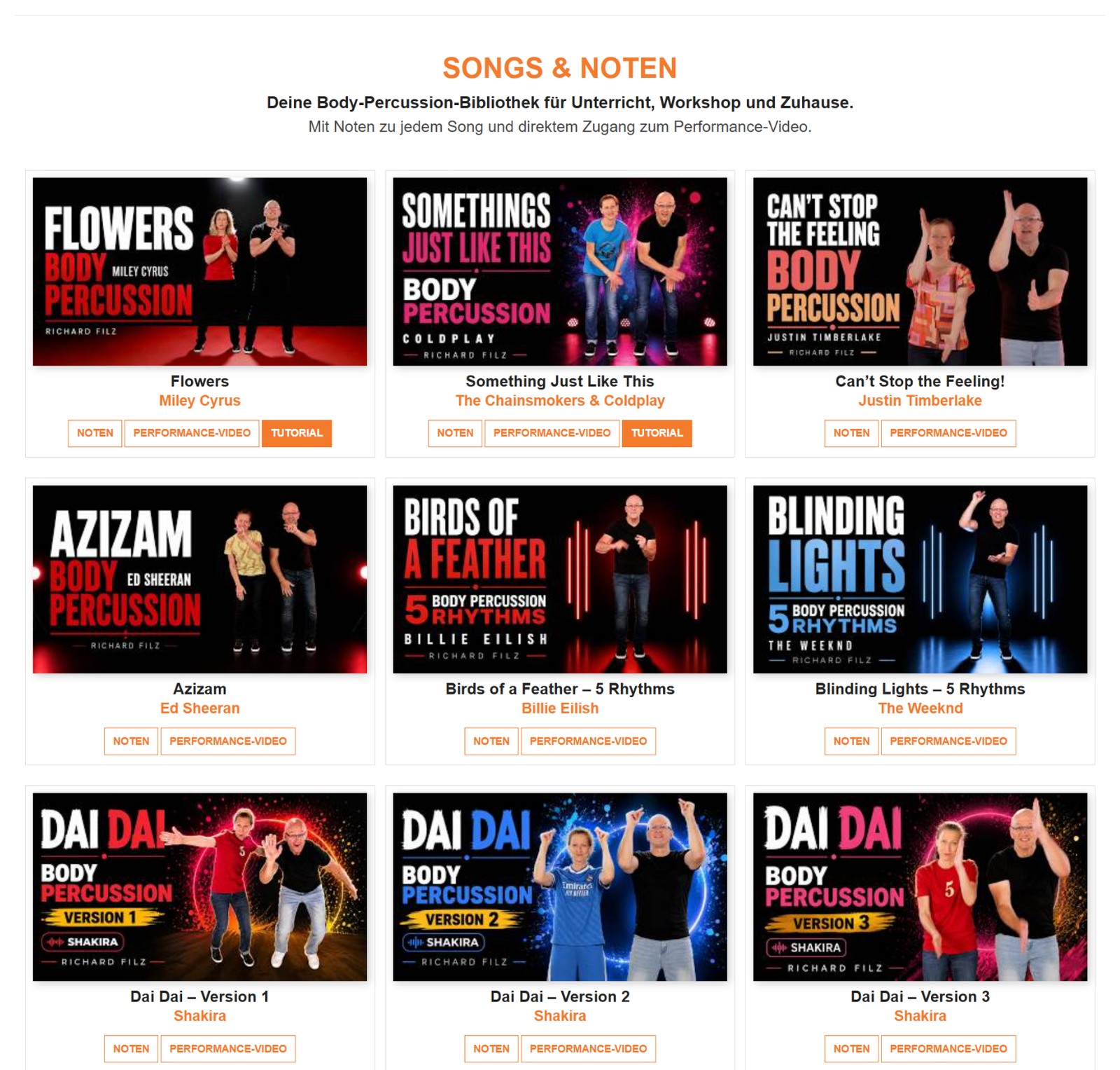 Songs und Noten